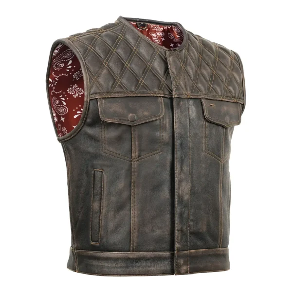 Classical Summer Spark Lowside Men's Leather Vest