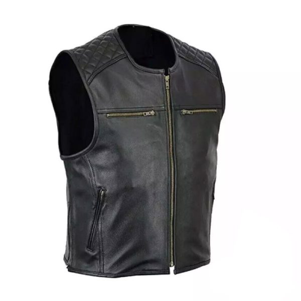Horizon Cruiser  – Blackout Leather Moto Vest